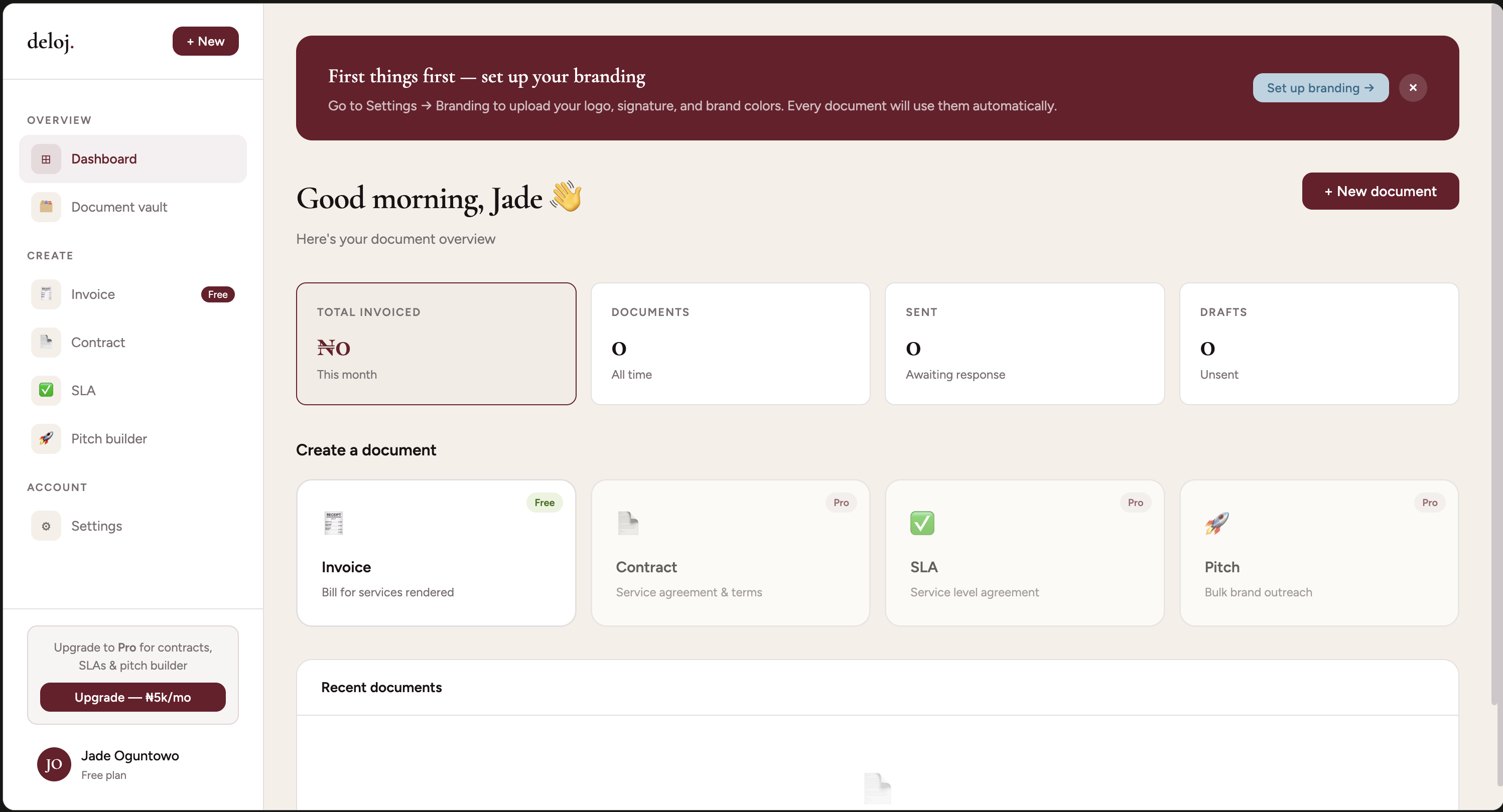 Deloj Dashboard